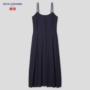 Uniqlo Rayon Crepe Button Midi Dress S NWT